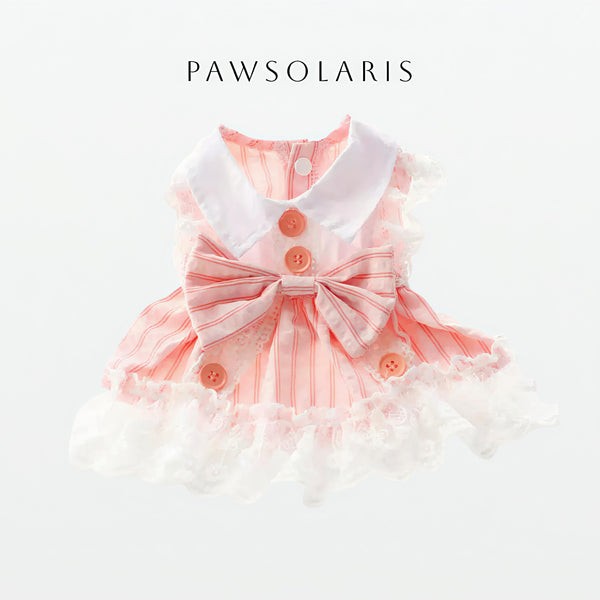 CreamLace Pup Dress -Pink