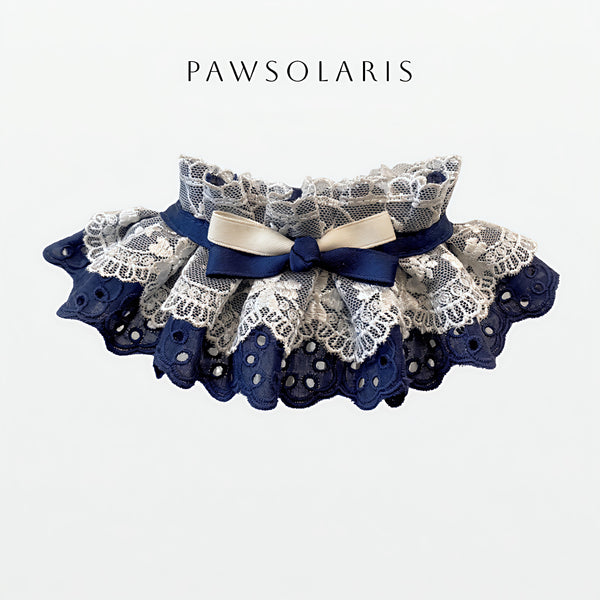 Lace Blossom Bib - Dark Blue