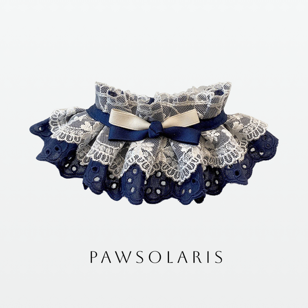 Lace Blossom Bib - Dark Blue