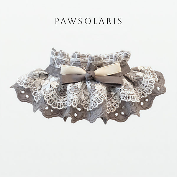 Lace Blossom Bib - Grey