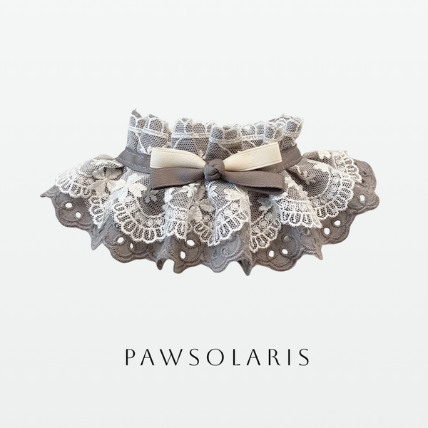 Lace Blossom Bib - Grey