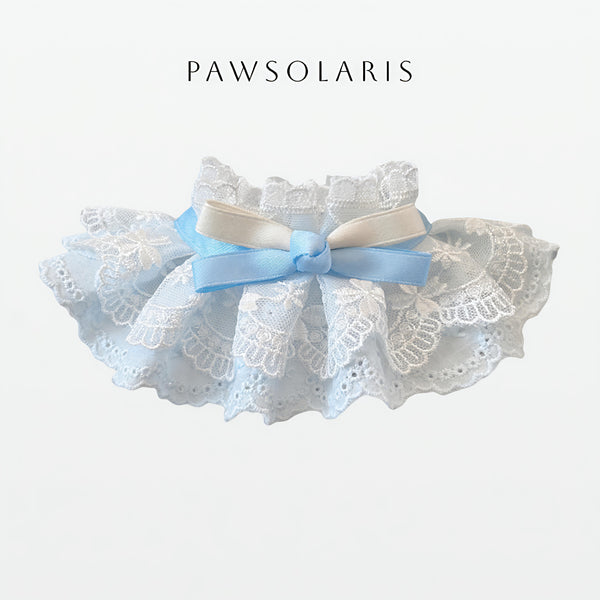 Lace Blossom Bib - Light Blue