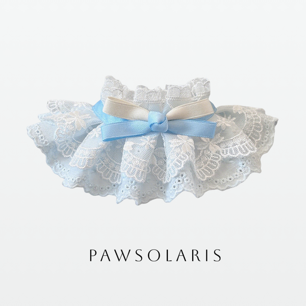 Lace Blossom Bib - Light Blue
