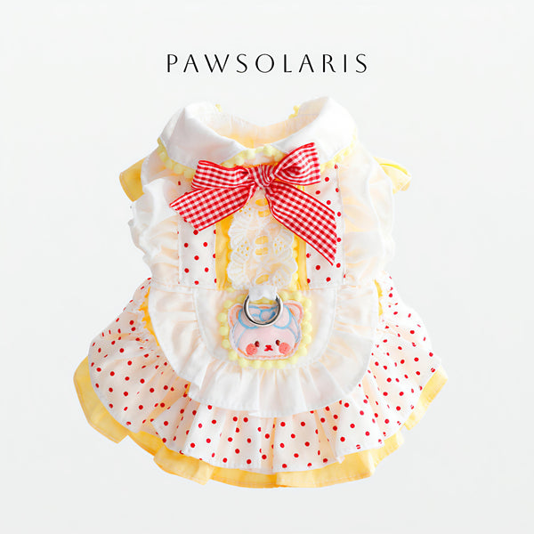 Polka Dot Bear Princess Harness Cotton Dress