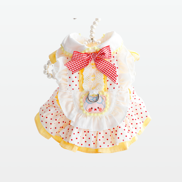 Polka Dot Bear Princess Harness Cotton Dress