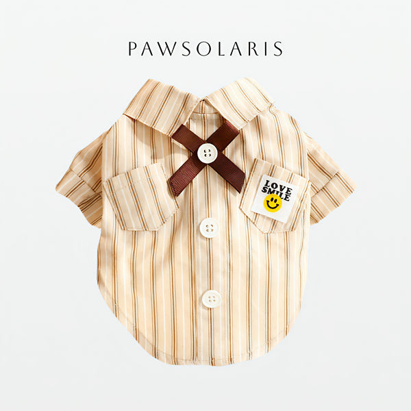 StripeGent Pet Shirt- Brown