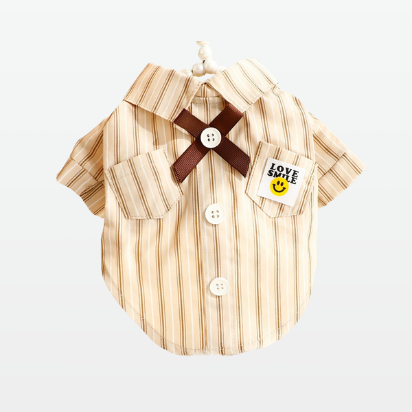 StripeGent Pet Shirt- Brown